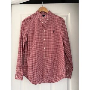Ralph Lauren Red Gingham Button Down Cotton Shirt Kids